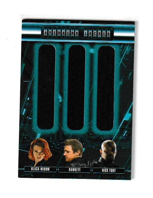 2015 Avengers Age of Ultron Avengers Locker Duals #AL3-BHN Scarlet Johansson as Black Widow, Jeremy Renner as Hawkeye & Samuel L Jackson as Nick Fury