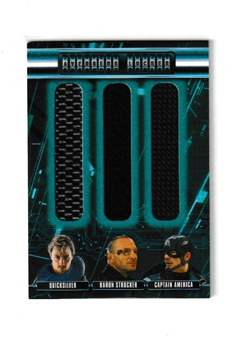 2015 Avengers Age of Ultron Avengers Locker Duals #AL3-PSC Aaron-Taylor Johnson as Quicksilver, Thomas Kretschmann as Strucker & Chris Evans as Captain America