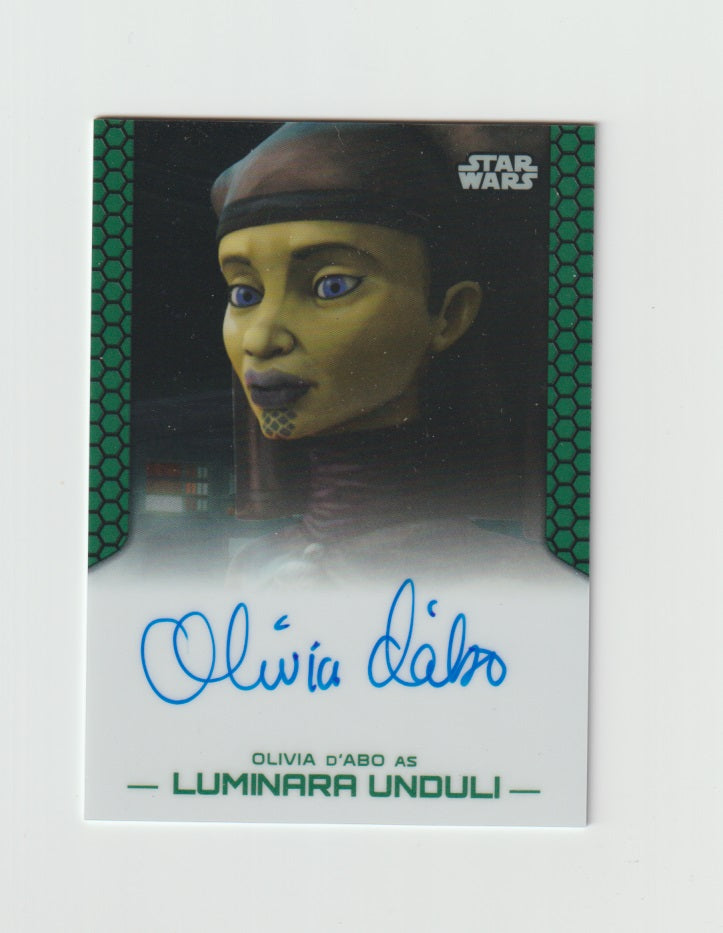 2015 Star Wars Chrome Perspective Autographs Olivia D'Abo as Luminara Unduli