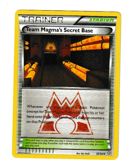 2015 XY Double Crisis #32 Team Magmas Secret Base