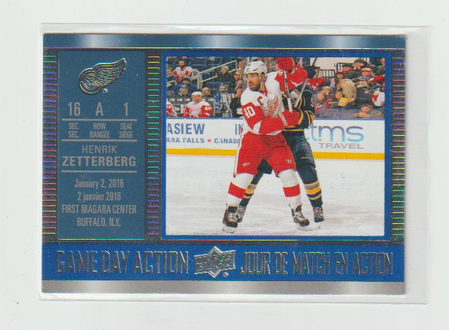 2016-17 Upper Deck Tim Hortons Game Day Action #GDA-6 Henrik Zetterberg