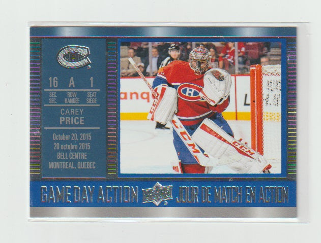 2016-17 Upper Deck Tim Hortons Game Day Action #GDA-8 Carey Price