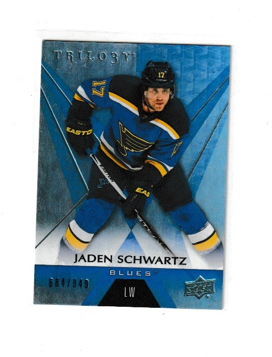 2016-17 Upper Deck Trilogy Rainbow Blue #24 Jaden Schwartz