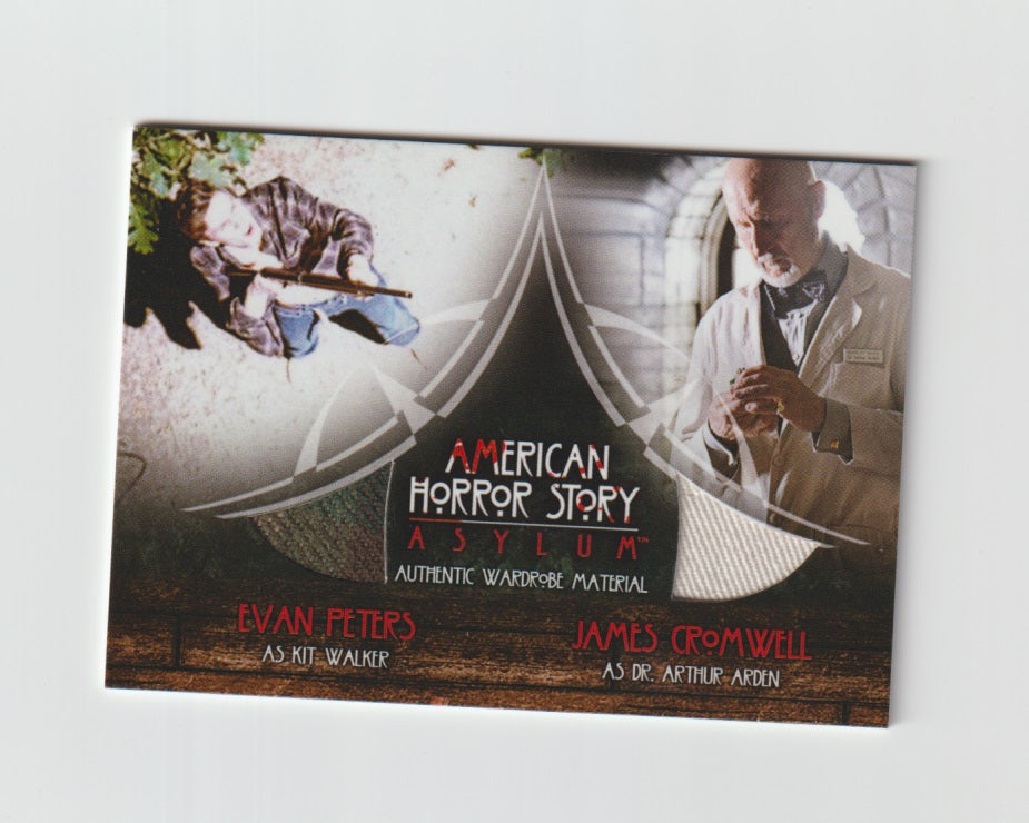 2016 American Horror Story Asylum Costume Relics Dual #CD15 Evan Peters & James Cromwell
