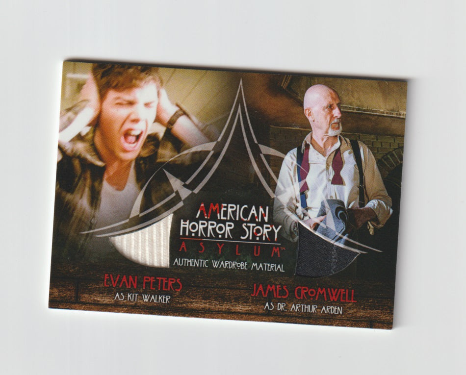 2016 American Horror Story Asylum Costume Relics Dual #CD3 Evan Peters & James Cromwell