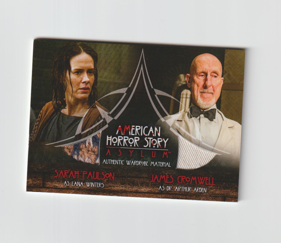 2016 American Horror Story Asylum Costume Relics Dual #CD8 Sarah Paulson & James Cromwell