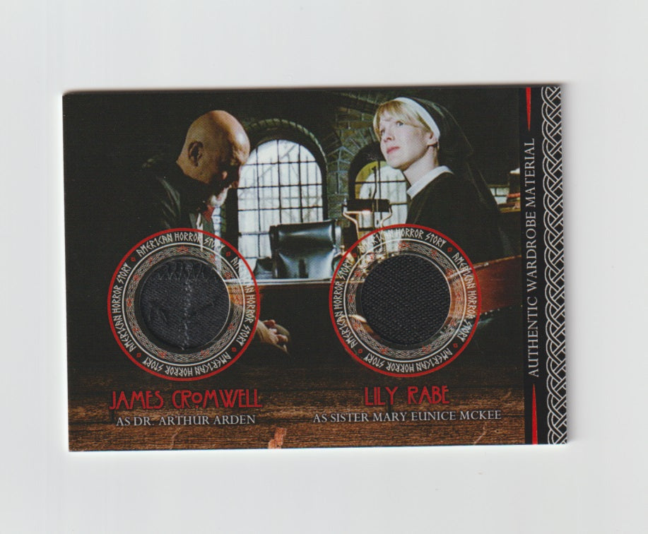 2016 American Horror Story Asylum Costume Relics Same-Scene Dual #CSD4 James Cromwell & Lily Rabe