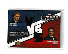 Load image into Gallery viewer, 2016 Captain America Civil War Broken Bonds Dual vs Relics #BBV-ST Chris Evans as Steve Rogers &amp; Chadwick Boseman as T&#39;Challa
