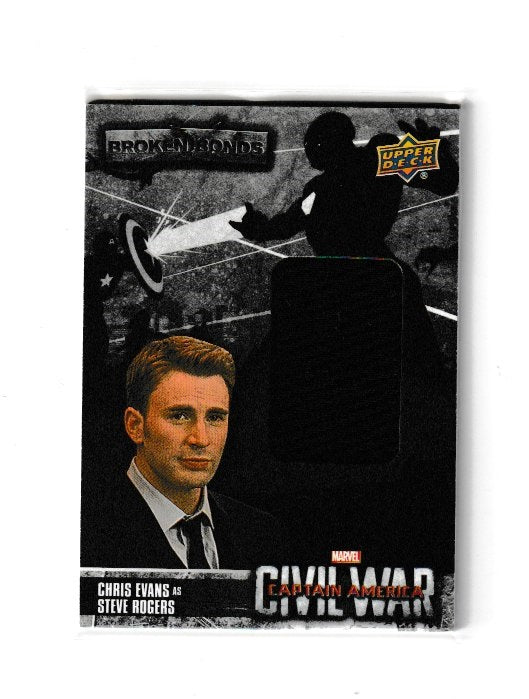 2016 Captain America Civil War Broken Bonds Relics #BB-RO Chris Evans as Steve Rogers