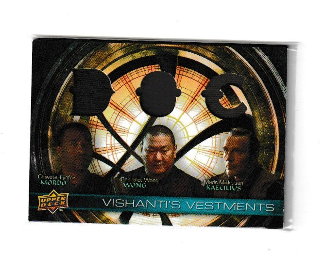 2016 Doctor Strange  Vishanti's Vestments Triples #VHT-KBW Chiwetel Ejiofor as Mordo, Benedict Wong as Wong & Mads Mikkelsen as Kaecilius