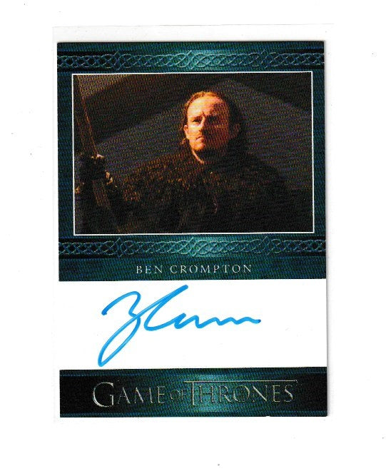 2016 Game of Thrones Season 5 Blue Autographs Ben Crompton as Eddison Tollett