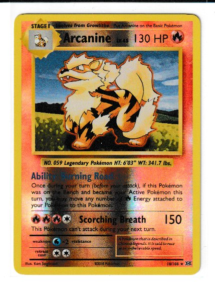 2016 XY Evolutions #18 Arcanine