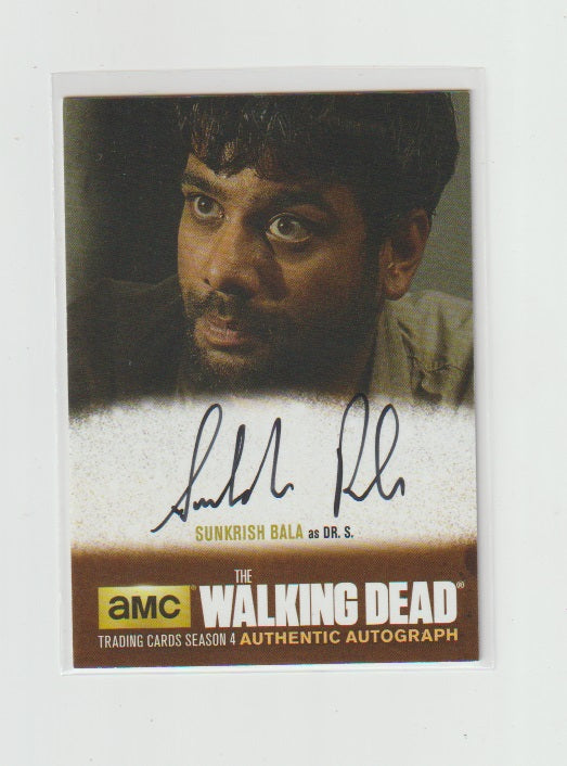 2016 Walking Dead Season 4 P1 Autographs Vertical #SB1 Sunkrish Bala as Dr. S.