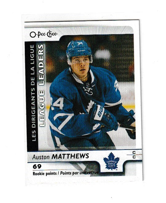 2017-18 O-Pee-Chee League Leaders #598 Auston Matthews