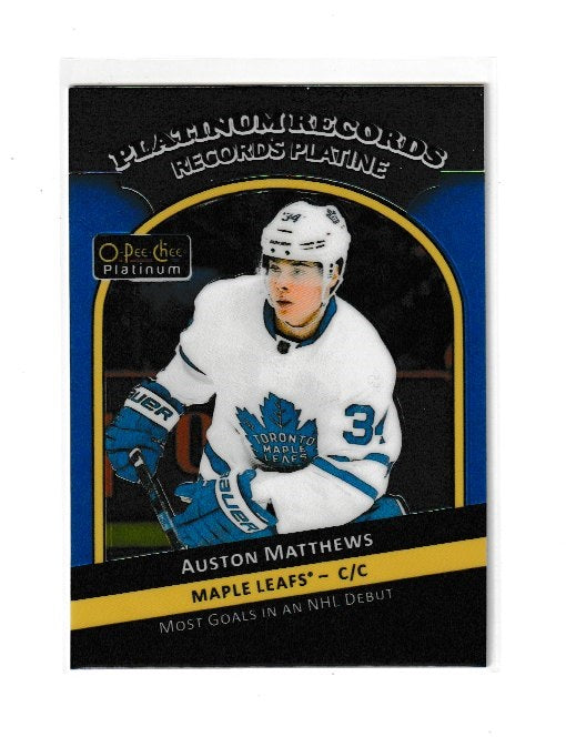 2017-18 O-Pee-Chee Platinum Platinum Records #PR-11 Auston Matthews