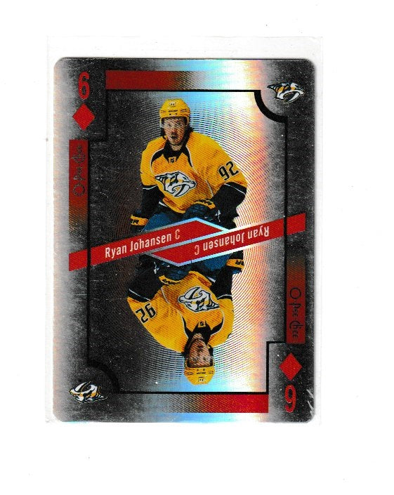 2017-18 O-Pee-Chee Playing Cards Foil 6 of Diamonds Ryan Johansen