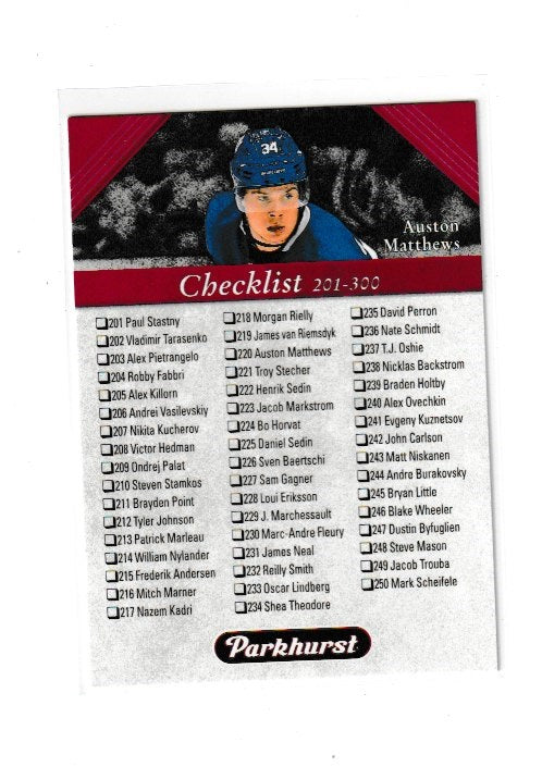 2017-18 Parkhurst Red #300 Auston Matthews