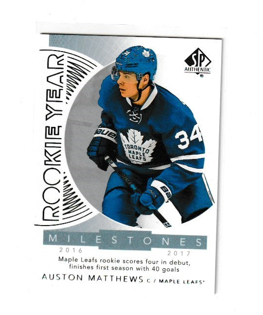 2017-18 SP Authentic Rookie Year Milestones #RYM-AM Auston Matthews