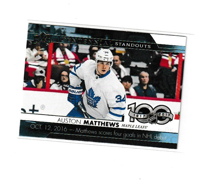 2017-18 Upper Deck Centennial Standouts #CS-34 Auston Matthews