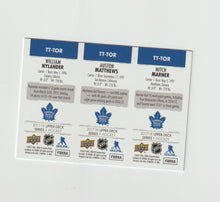 Load image into Gallery viewer, 2017-18 Upper Deck Team Triples #TT-TOR Auston Matthews, William Nylander &amp; Mitch Marner
