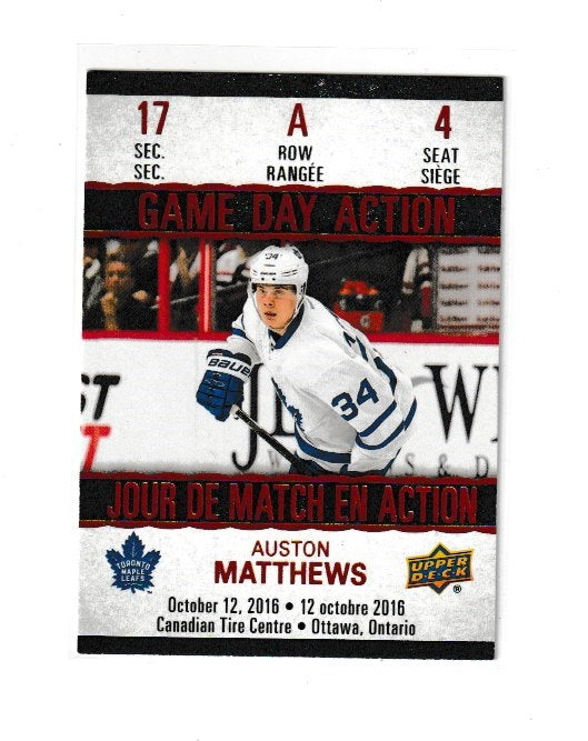 2017-18 Upper Deck Tim Hortons Game Day Action #GDA-4 Auston Matthews