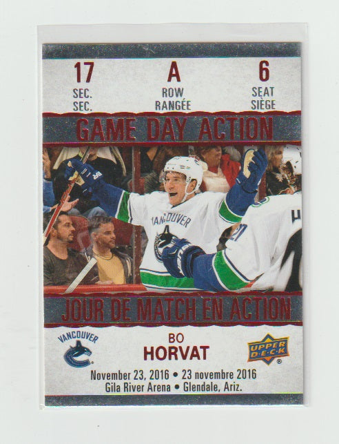 2017-18 Upper Deck Tim Hortons Game Day Action #GDA-6 Bo Horvat