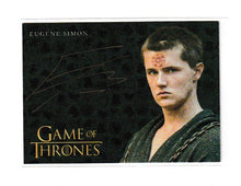 Load image into Gallery viewer, 2017 Game of Thrones Valyrian Steel Gold Autographs Eugene Simon as Lancel Lannister
