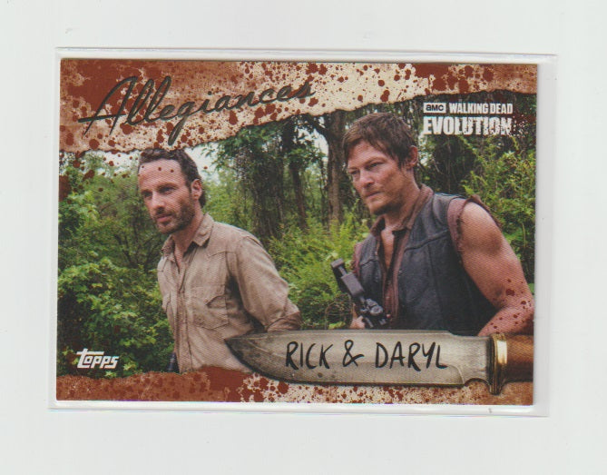 2017 Walking Dead Evolution Allegiances Brown #AL-3 Rick & Daryl