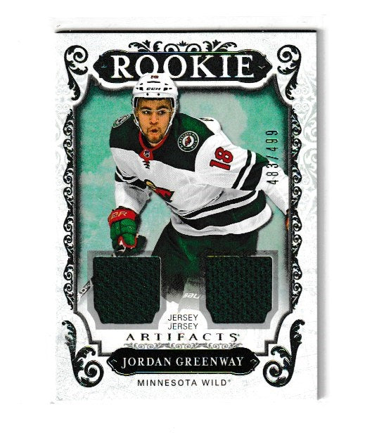 2018-19 Artifacts Materials Silver #168 Jordan Greenway Rookie