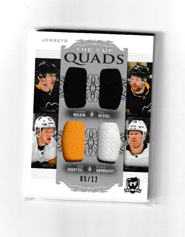 2018-19 The Cup Quad Jerseys #C4-PIT Phil Kessel, Evgeni Malkin, Patric Hornqvist & Jake Guentzel