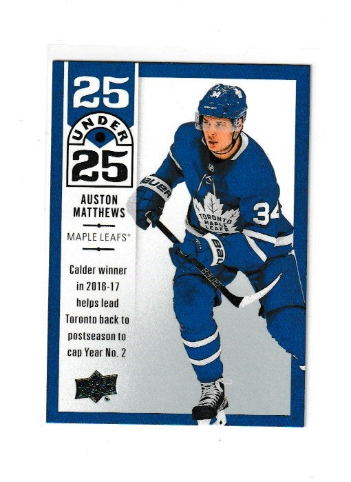 2018-19 Upper Deck 25 Under 25 #U25-25 Auston Matthews