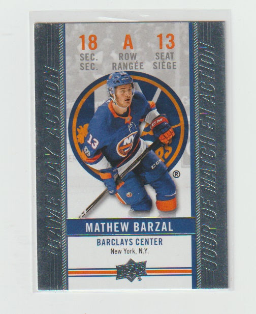2018-19 Upper Deck Tim Hortons Game Day Action #GDA-13 Mathew Barzal