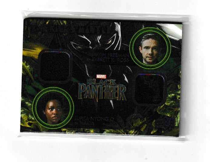 2018 Black Panther The Kings Mantle Dual Memorabilia #KD-EN Lupita Nyong'o as Nakia & Martin Freeman as Everett K Ross
