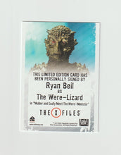 Load image into Gallery viewer, 2018 X-Files Seasons 10 &amp; 11 Autographs Ryan Beil as The Were-Lizard

