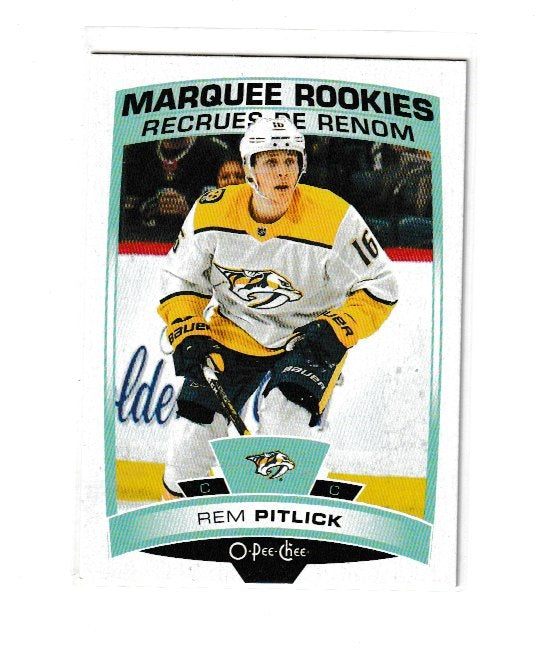 2019-20 O-Pee-Chee Marque Rookies #538 Rem Pitlick