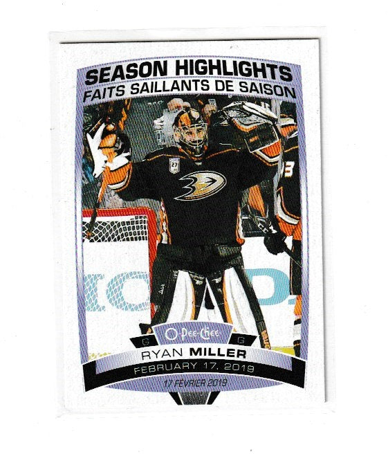 2019-20 O-Pee-Chee Retro #596 Ryan Miller