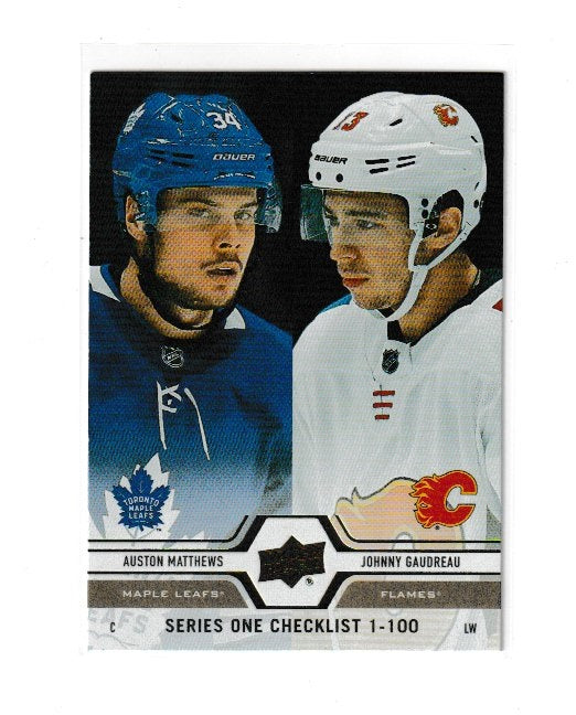 2019-20 Upper Deck Silver Foils #199 Auston Matthews & Johnny Gaudreau