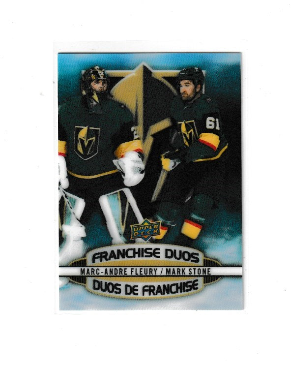 2019-20 Upper Deck Tim Hortons Franchise Duos #D-11 Marc-Andre Fleury & Mark Stone