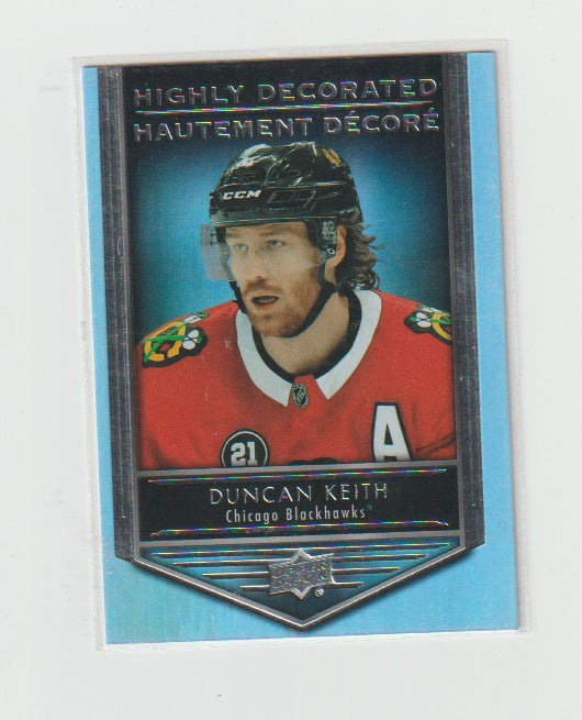 2019-20 Upper Deck Tim Hortons Highly Decorated #HD-5 Duncan Keith