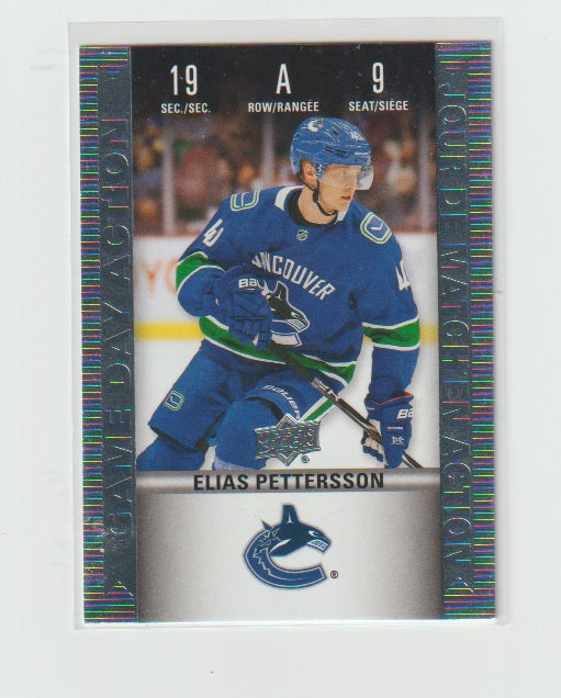 2019-20 Upper Deck Tim Hortons Historic Game Day Action #HGD-9 Elias Pettersson