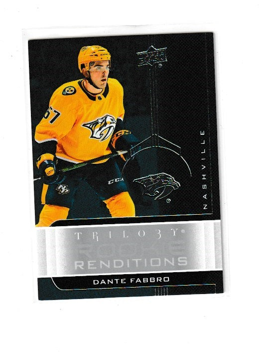 2019-20 Upper Deck Trilogy Rookie Renditions #RR-18 Dante Fabbro