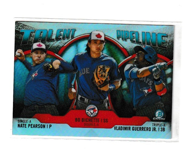 2019 Chrome Talent Pipeline #TP-TOR Vladimir Guerrero Jr, Bo Bichette & Nate Pearson