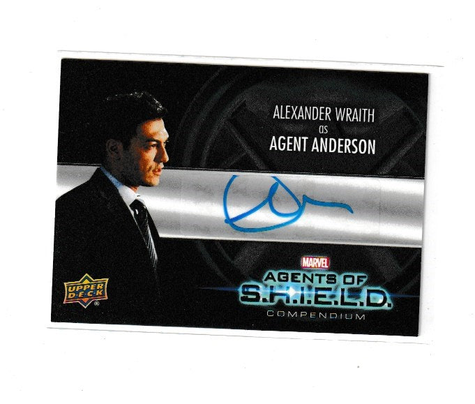 2019 Marvel Agents of S.H.I.E.L.D. Compendium Autographs #AA-AW Alexander Wraith as Agent Anderson