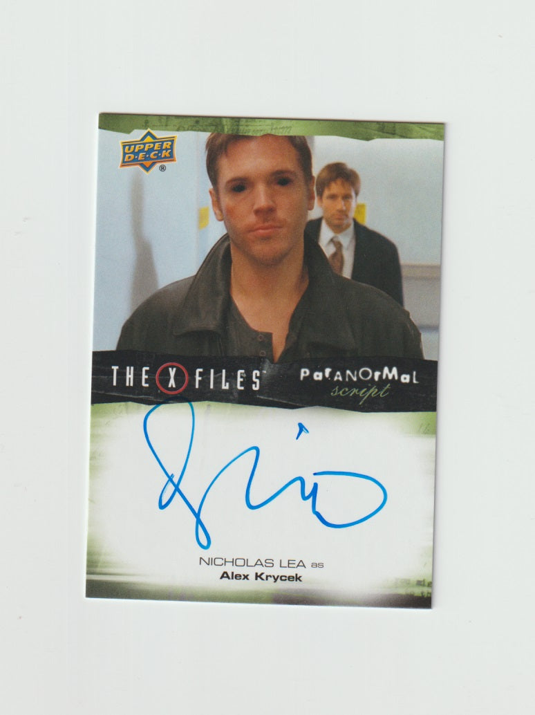 2019 X-Files UFO's & Aliens Paranormal Script Autographs #A-NL Nicholas Lea as Krycek