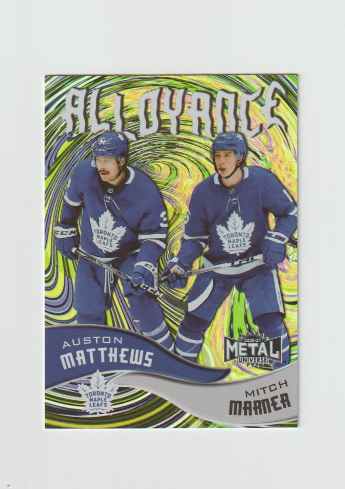 2020-21 Metal Universe Alloyance #AL-5 Auston Matthews & Mitch Marner