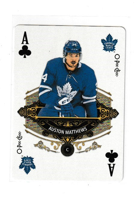 2020-21 O-Pee-Chee Playing Cards Ace of Clubs Auston Matthews