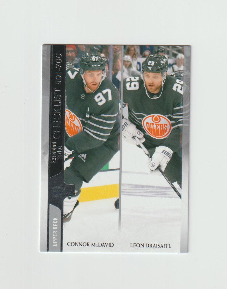 2020-21 Upper Deck Checklist #700 Connor McDavid & Leon Draisaitl