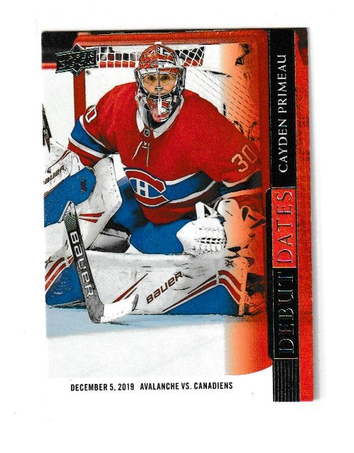 2020-21 Upper Deck Debut Dates #DD-4 CaydenPrimeau