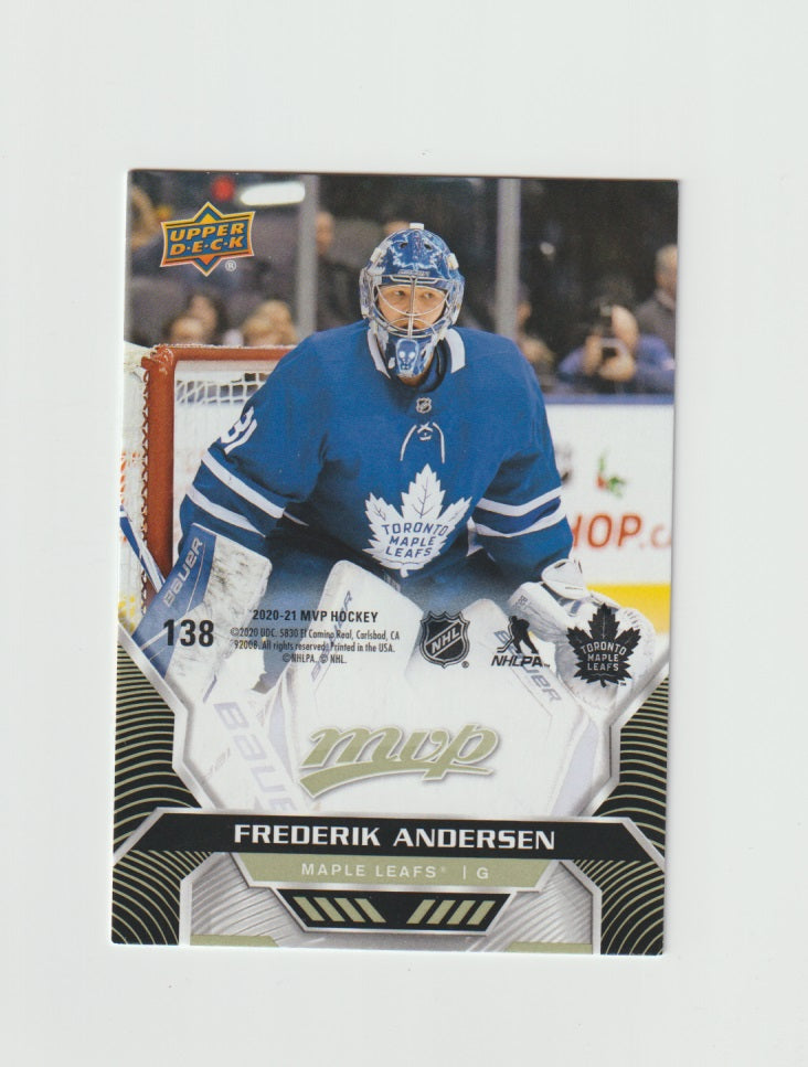 2020-21 Upper Deck MVP Puzzle Back #138 Frederik Andersen