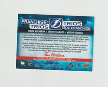 Load image into Gallery viewer, 2020-21 Upper Deck Tim Hortons Franchise Trios #T4 Steven Stamkos, Victor Hedman &amp; Nikita Kucherov
